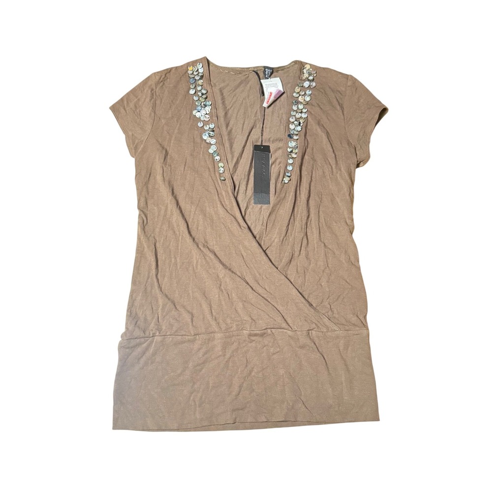 Isda & Co Shelled Wisequins Sequin Wrap Top NWT